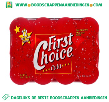 First Choice Cola regular 12-pak aanbieding